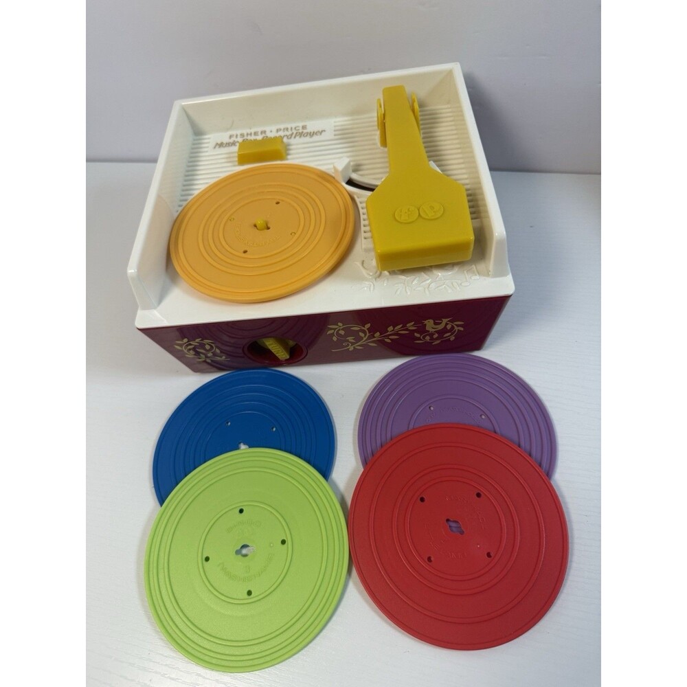 2014 Fisher Price MUSIC BOX Record Player with 5 Records TESTED Works